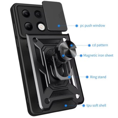 Протиударний чохол Camshield Serge Ring для Xiaomi Redmi Note 13 4G- чорний Протиударний чохол Camshield Serge Ring для Xiaomi Redmi Note 13 4G- чорний