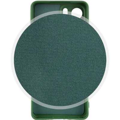 Накладка (з мікрофіброю) Silicone Cover Lakshmi Full Camera для Motorola Edge 40- темно-зелений