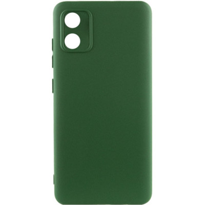 Накладка (з мікрофіброю) Silicone Cover Lakshmi Full Camera для Motorola Moto E13- темно-зелений