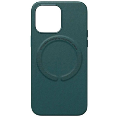 Накладка Leather with Magnetic iPhone 13 Pro- сосново-зелений