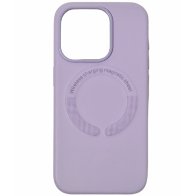 Накладка Leather with Magnetic iPhone 15 Pro Max- бузковий