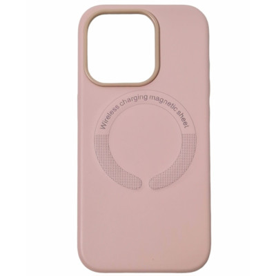 Накладка Leather with Magnetic iPhone 15 Pro Max- рожевий пісок