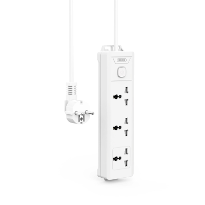 Мережевий подовжувач XO WL17 на 3 розетки 10A/250V (2m)- білий Мережевий подовжувач XO WL17 на 3 розетки 10A/250V (2m)- білий