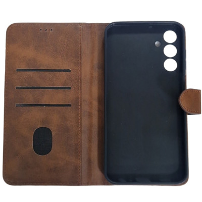 Чохол-книжка Leather Folio New для Samsung A15 4G (магнітна застібка)- коричневий