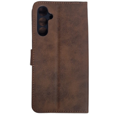 Чохол-книжка Leather Folio New для Samsung A15 4G (магнітна застібка)- коричневий