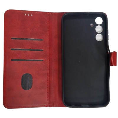 Чохол-книжка Leather Folio New для Samsung A15 4G (магнітна застібка)- червоний