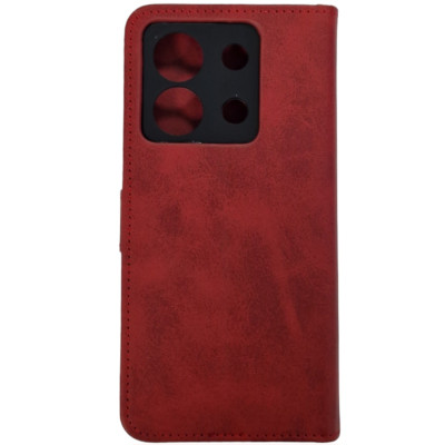 Чохол-книжка Leather Folio New для Xiaomi Redmi Note 13 4G (магнітна застібка)- червоний