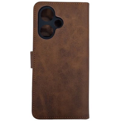 Чохол-книжка Leather Folio New для Xiaomi Redmi Note 13 Pro Plus 5G (магнітна застібка)- коричневий