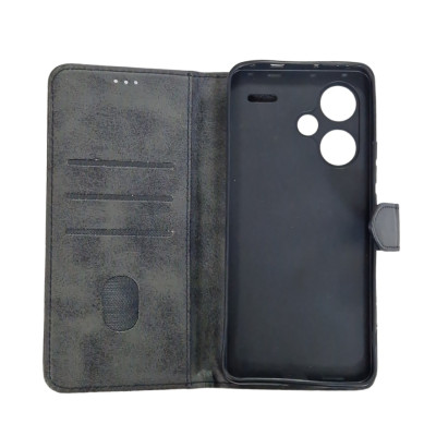 Чохол-книжка Leather Folio New для Xiaomi Redmi Note 13 Pro Plus 5G (магнітна застібка)- чорний