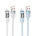 USB кабель Borofone BU46 2.4A Lightning with display 1.2m- сірий