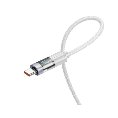 USB кабель Borofone BU46 5A Type-C with display 1.2m- сірий