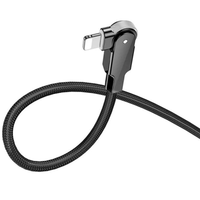 USB-C кабель Borofone BU41 Kelly PD27W (поворотний 360` / LED indicator) Type-C to Lightning 1.2m- чорний