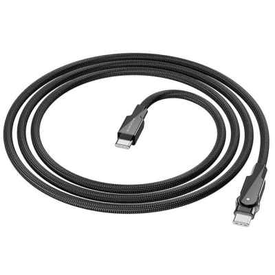 USB-C кабель Borofone BU41 Kelly PD60W (поворотний 360` / LED indicator) Type-C to Type-C 1.2m- чорний