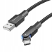 USB кабель Borofone BU41 Kelly PD 3A (поворотний 360` / LED indicator) Type-C 1.2m- чорний