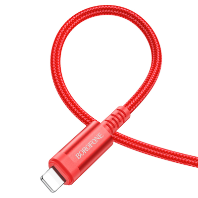 USB-C кабель Borofone BU38 PD 20W LED charging indicator 1.2m Type-C to Lightning - червоний