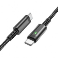 USB-C кабель Borofone BU38 PD 60W LED charging indicator 1.2m Type-C to Type-C- чорний USB-C кабель Borofone BU38 PD 60W LED charging indicator 1.2m Type-C to Type-C- чорний