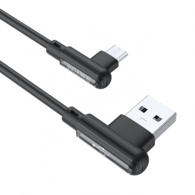 USB кабель Borofone BX58 кутовий (1m / 2.4A) Micro USB- чорний