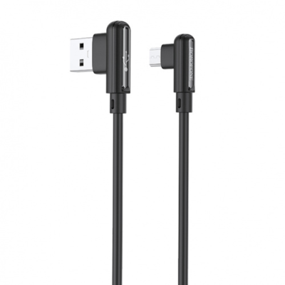 USB кабель Borofone BX58 кутовий (1m / 2.4A) Micro USB- чорний
