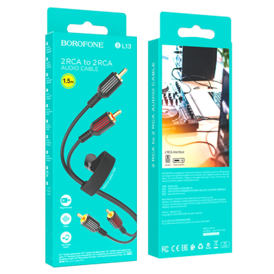 Кабель Borofone BL13 2RCA/2RCA 1.5m- чорний