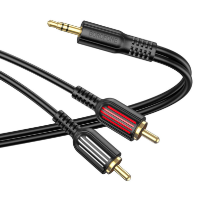 Кабель Borofone BL11 3.5mm/2RCA 1.5m- чорний Кабель Borofone BL11 3.5mm/2RCA 1.5m- чорний