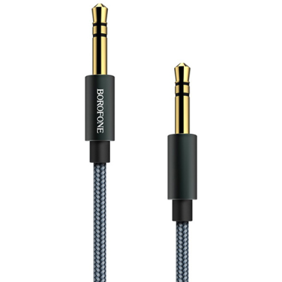 AUX кабель Borofone BL3 textile metal (1m)- сірий AUX кабель Borofone BL3 textile metal (1m)- сірий