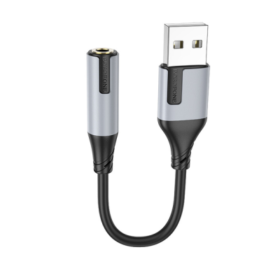 Зовнішня звукова карта Borofone BV19 USB to 3.5mm 15см- чорний Зовнішня звукова карта Borofone BV19 USB to 3.5mm 15см- чорний