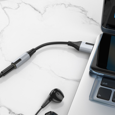 Зовнішня звукова карта Borofone BV19 USB to 3.5mm 15см- чорний