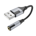 Зовнішня звукова карта Borofone BV19 USB to 3.5mm 15см- чорний