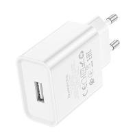Мережевий зарядний пристрій Borofone BA74A (1USB / 2.1A)- білий Мережевий зарядний пристрій Borofone BA74A (1USB / 2.1A)- білий