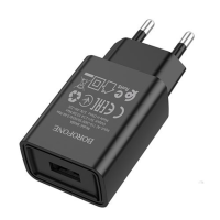 Мережевий зарядний пристрій BOROFONE BA68A (1USB/2.1A)- чорний Мережевий зарядний пристрій BOROFONE BA68A (1USB/2.1A)- чорний