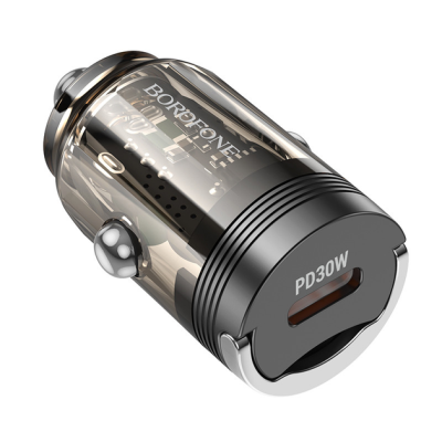 Автомобільний зарядний пристрій Borofone BZ29 Ray PD30W (UCB-C) transparent- чорний