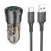 Автомобільний зарядний пристрій Borofone BZ23 18W QC3.0 (1USB) transparent + кабель Type-C- чорний