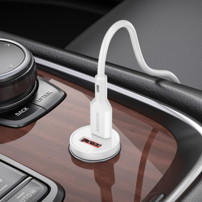 Автомобільний зарядний пристрій Borofone BZ18A PD20W+QC3.0 (USB-A / UCB-C)- білий
