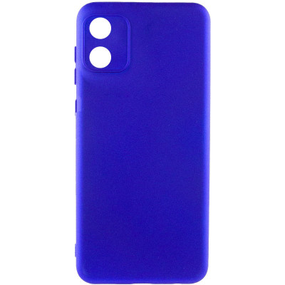 Накладка (з мікрофіброю) Silicone Cover Lakshmi Full Camera (A) для Motorola Moto E13- ультра-синій