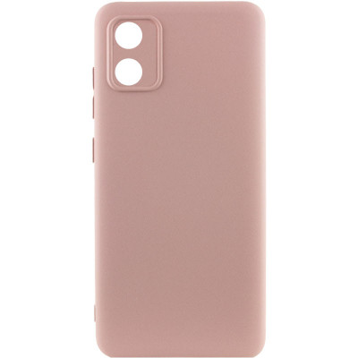 Накладка (з мікрофіброю) Silicone Cover Lakshmi Full Camera (A) для Motorola Moto E13- рожевий пісок