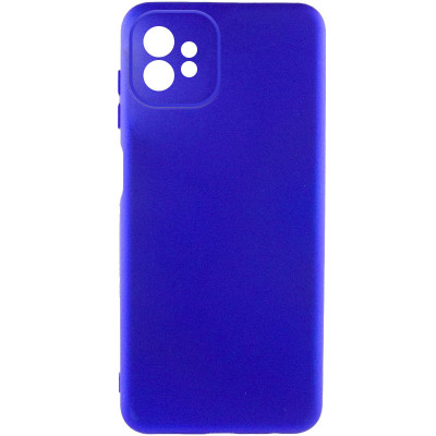 Накладка (з мікрофіброю) Silicone Cover Lakshmi Full Camera (A) для Motorola Moto G32- ультра-синій