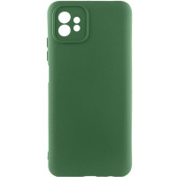 Накладка (з мікрофіброю) Silicone Cover Lakshmi Full Camera (A) для Motorola Moto G32- темно-зелений