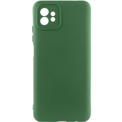 Накладка (з мікрофіброю) Silicone Cover Lakshmi Full Camera (A) для Motorola Moto G32- темно-зелений