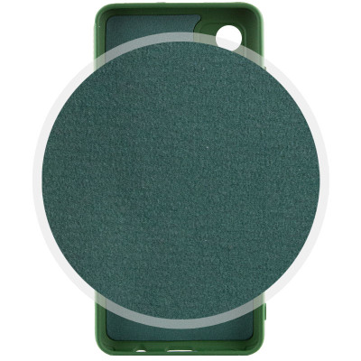 Накладка (з мікрофіброю) Silicone Cover Lakshmi Full Camera (A) для Motorola Moto G32- темно-зелений