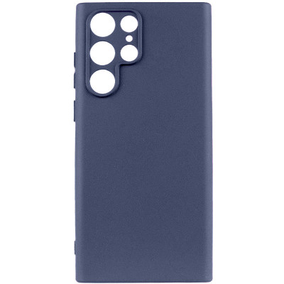 Накладка (з мікрофіброю) Silicone Cover Lakshmi Full Camera (A) для Samsung S24 Ultra- темно-синій