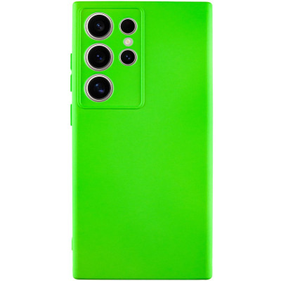 Накладка (з мікрофіброю) Silicone Cover Lakshmi Full Camera (A) для Samsung S24 Ultra- салатовий