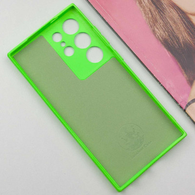 Накладка (з мікрофіброю) Silicone Cover Lakshmi Full Camera (A) для Samsung S24 Ultra- салатовий