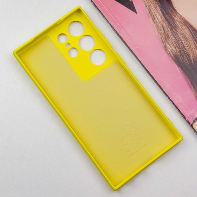Накладка (з мікрофіброю) Silicone Cover Lakshmi Full Camera (A) для Samsung S24 Ultra- жовтий