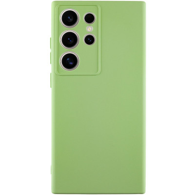 Накладка (з мікрофіброю) Silicone Cover Lakshmi Full Camera (A) для Samsung S24 Ultra- фісташковий
