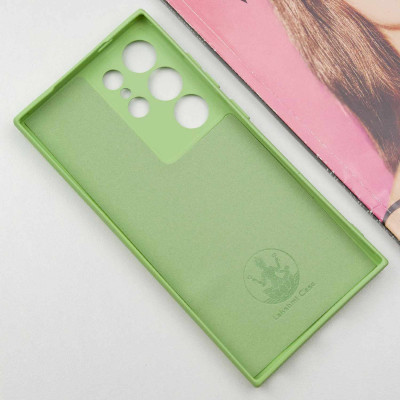 Накладка (з мікрофіброю) Silicone Cover Lakshmi Full Camera (A) для Samsung S24 Ultra- фісташковий