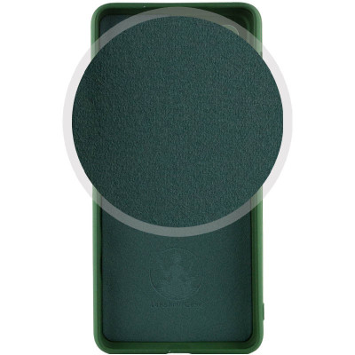 Накладка (з мікрофіброю) Silicone Cover Lakshmi Full Camera (A) для Xiaomi Redmi 13C 4G / Poco C65- темно-зелений