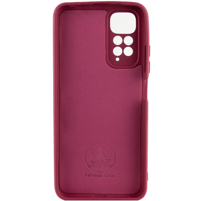 Накладка (з мікрофіброю) Silicone Cover Lakshmi Full Camera (A) для Xiaomi Redmi Note 11 4G / Note 11S- марсала
