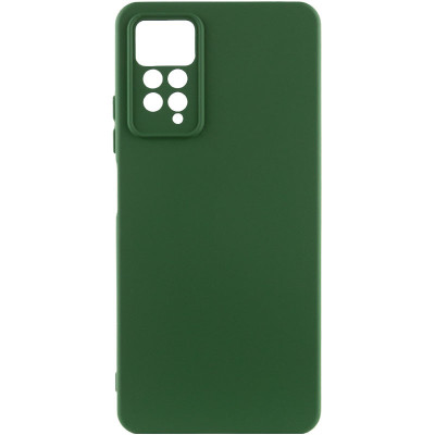 Накладка (з мікрофіброю) Silicone Cover Lakshmi Full Camera (A) для Xiaomi Redmi Note 11 Pro 4G / 5G / Redmi Note 12 Pro 4G / Note 11E Pro- темно-зелений