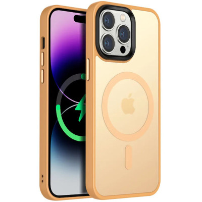 Накладка Metal Buttons with Magnetic Colorful для iPhone 12 Pro / 12 (6.1``)- персиковий Накладка Metal Buttons with Magnetic Colorful для iPhone 12 Pro / 12 (6.1``)- персиковий