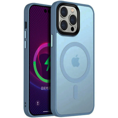 Накладка Metal Buttons with Magnetic Colorful для iPhone 13 (6.1``)- блакитний Накладка Metal Buttons with Magnetic Colorful для iPhone 13 (6.1``)- блакитний